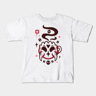 The Devil Drinks Coffee Kids T-Shirt